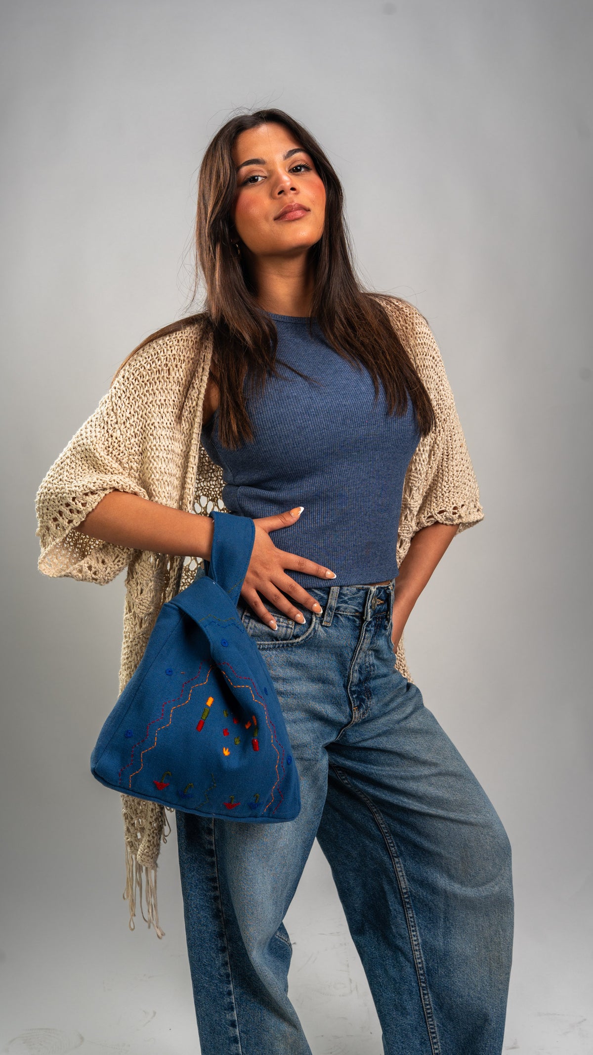 Zomorrod Wrist Bag-Blue