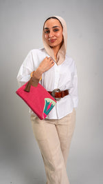 Nilofer Clutch-Fuchsia