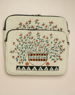 Handpainted Laptop Sleeve "Ankh Blooming Roots"