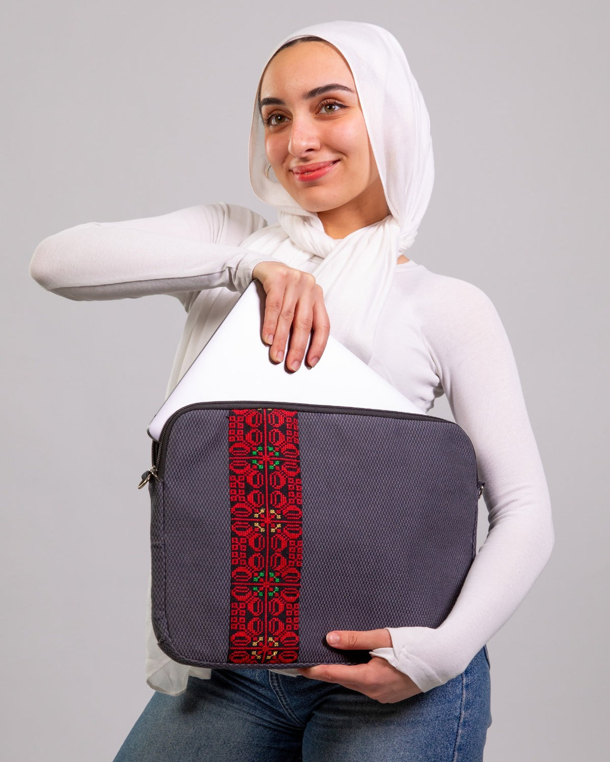 Charcoal Linen Laptop Sleeve