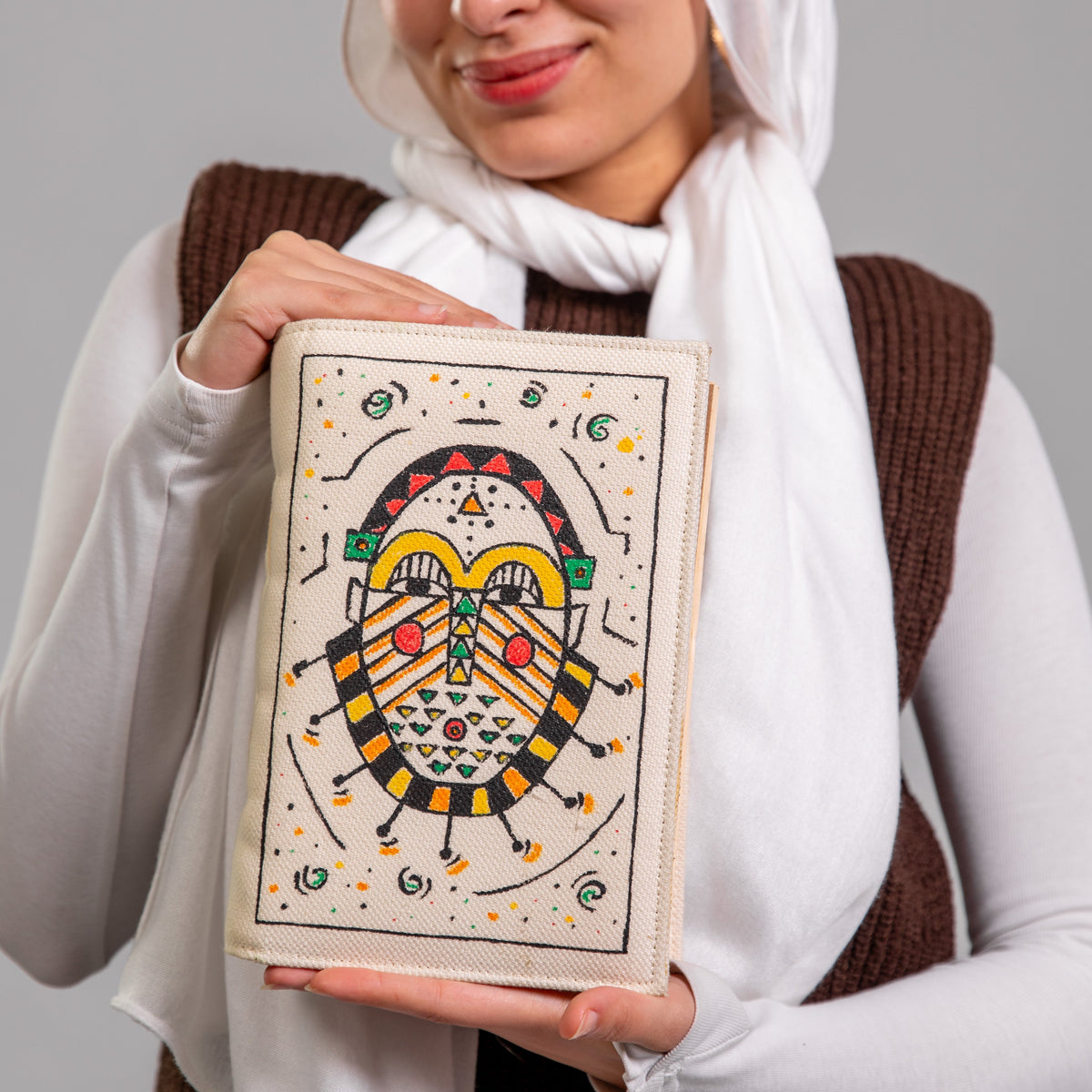Handpainted Notebook "Dan African Mask"