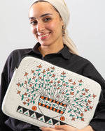 Handpainted Laptop Sleeve "Ankh Blooming Roots"