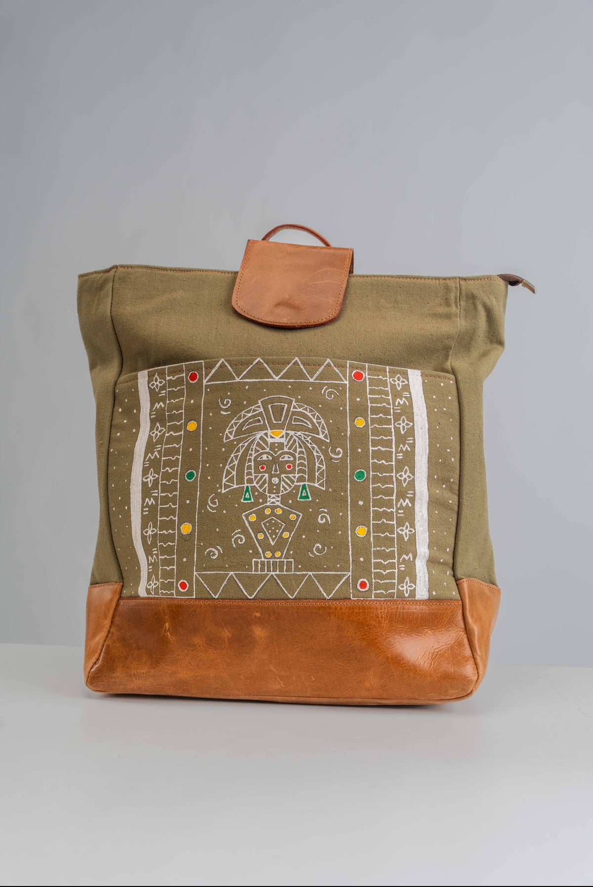 HANDPAINTED BACKPACK “AFRICAN KOTA MASK”