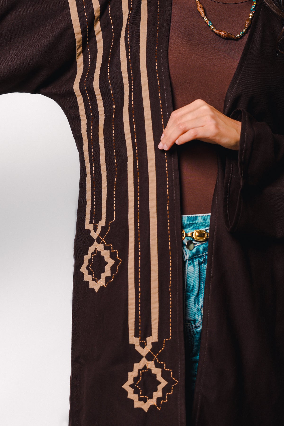 RIWAQ | Brown A’mida Kimono