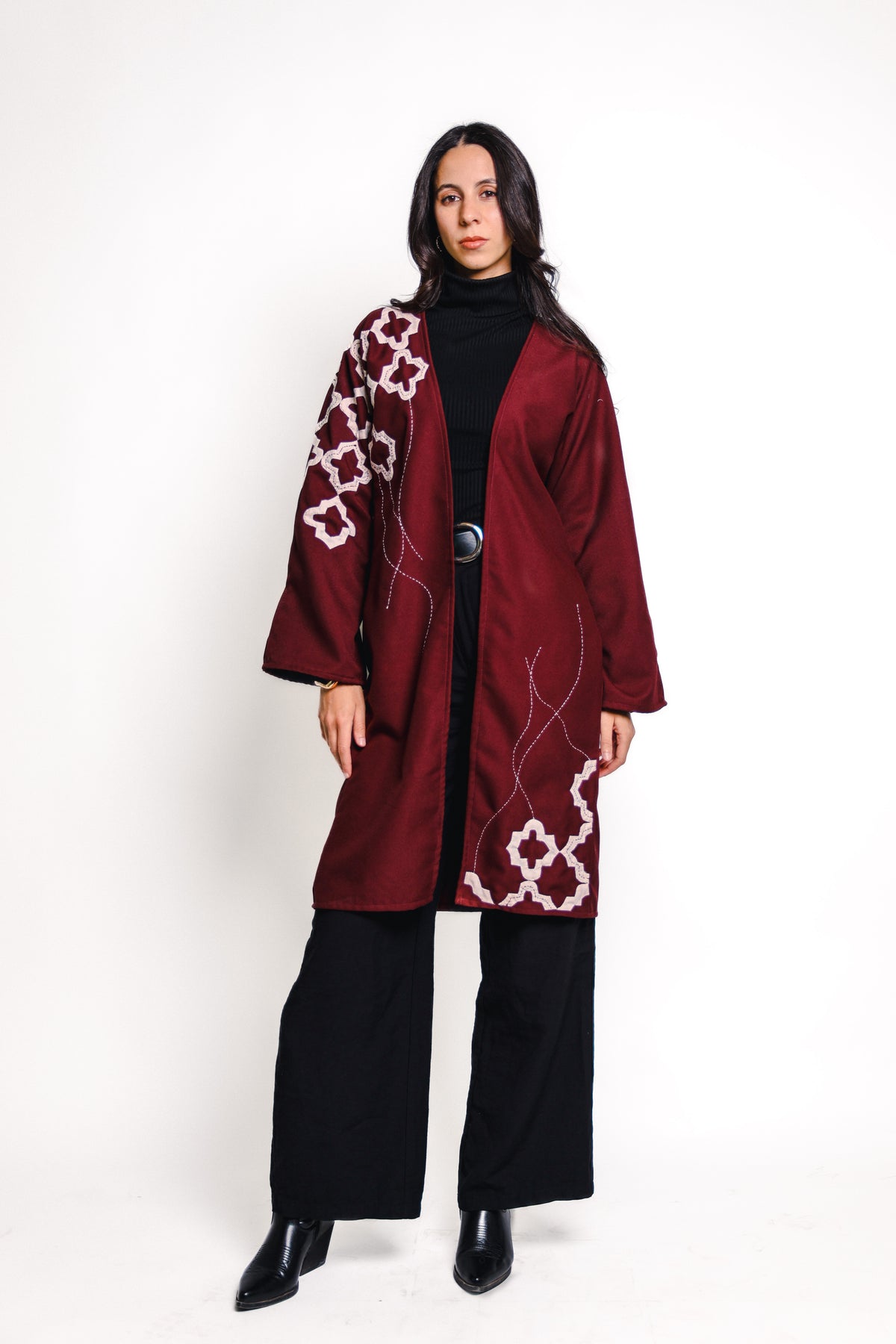 RIWAQ | Burgundy Qaws Kimono
