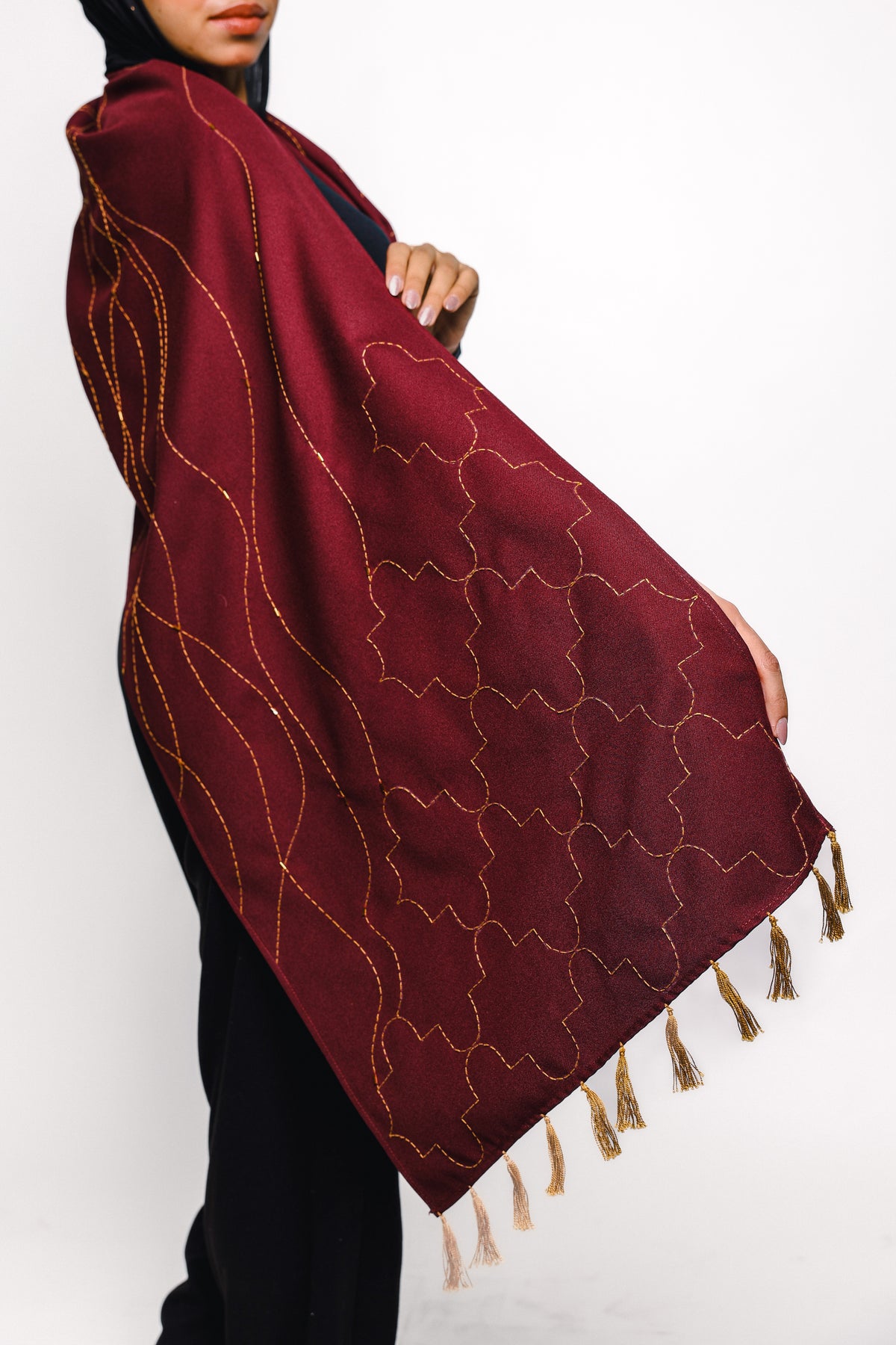 RIWAQ | Burgundy Qaws Scarf
