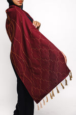 RIWAQ | Burgundy Qaws Scarf