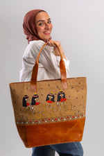 Handpainted Handbag "Egyptian Lute Players"