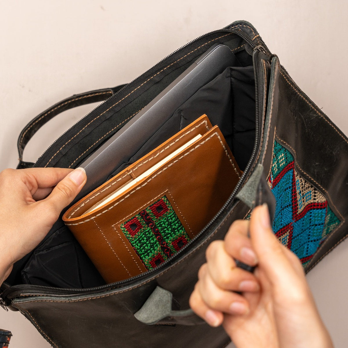 Andalusian Gray Genuine Leather Bag
