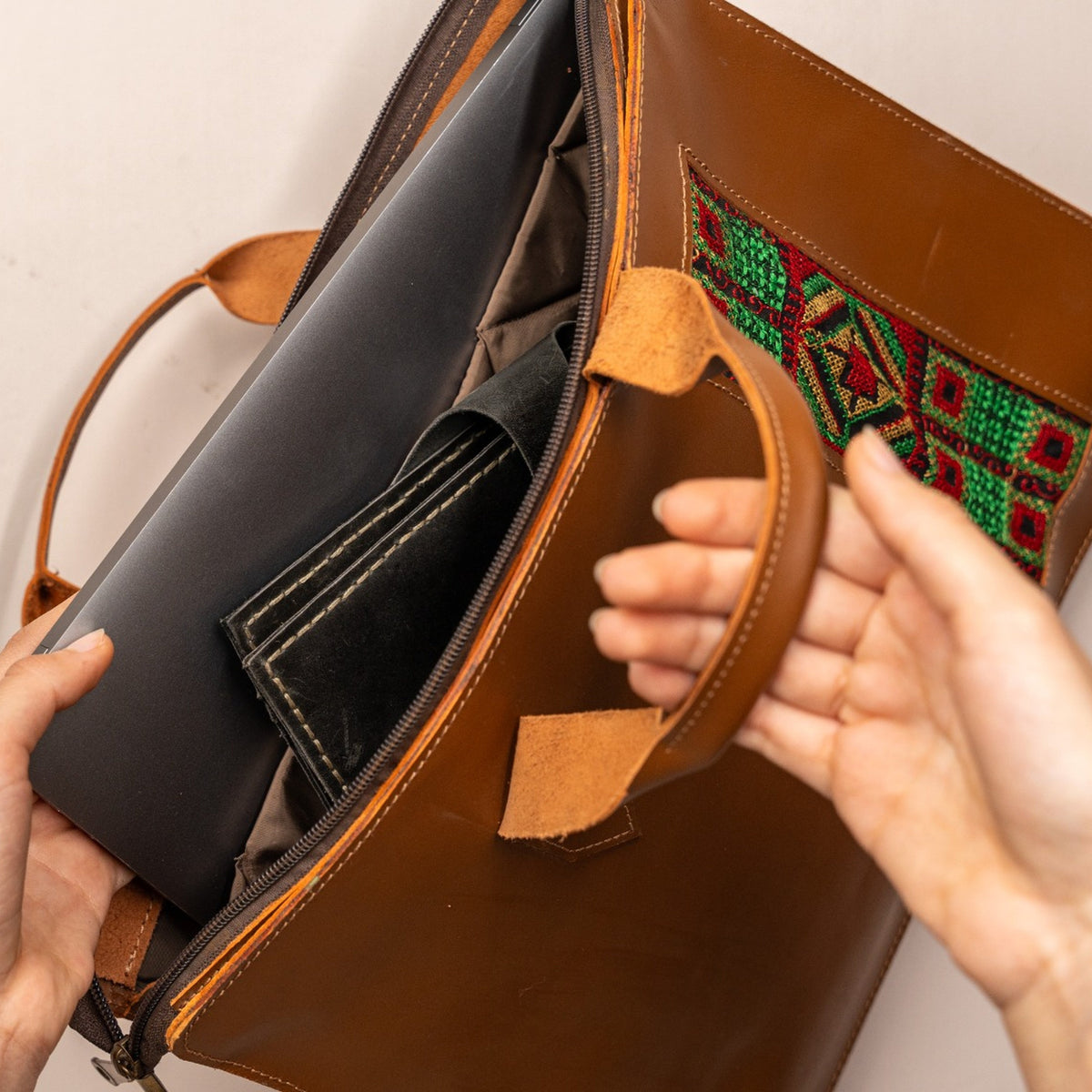 Genuine Leather Laptop Bag-Sands of Time