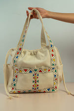 Handpainted Handbag "Nubian Geometry"