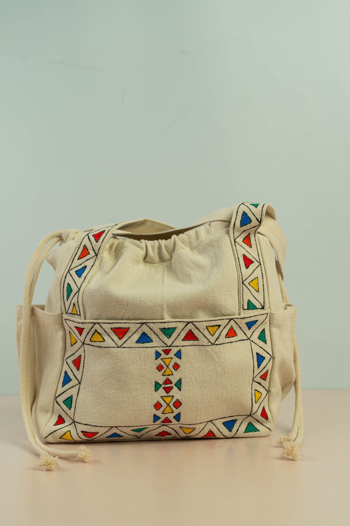 Handpainted Handbag "Nubian Geometry"