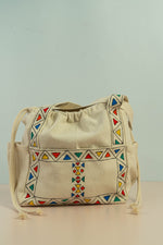 Handpainted Handbag "Nubian Geometry"