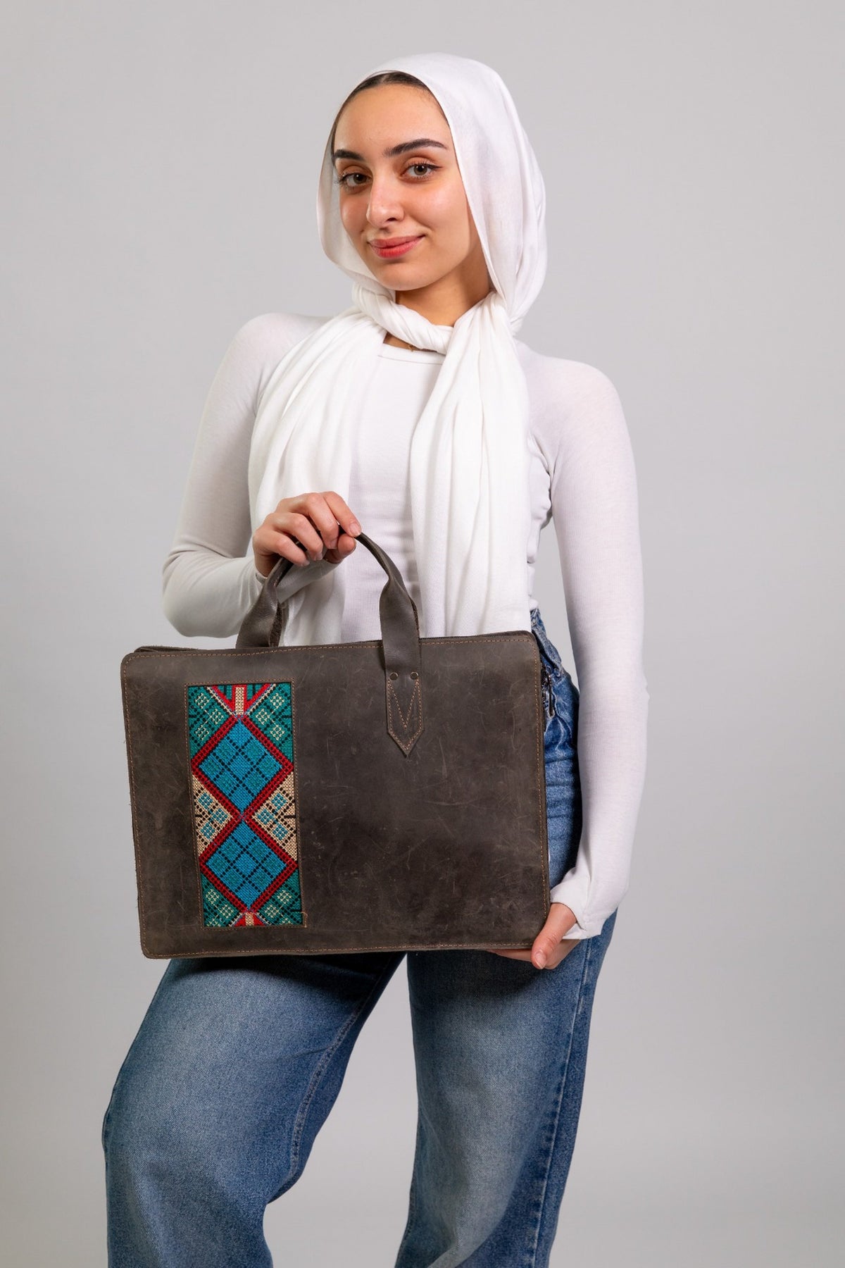 Andalusian Gray Genuine Leather Bag