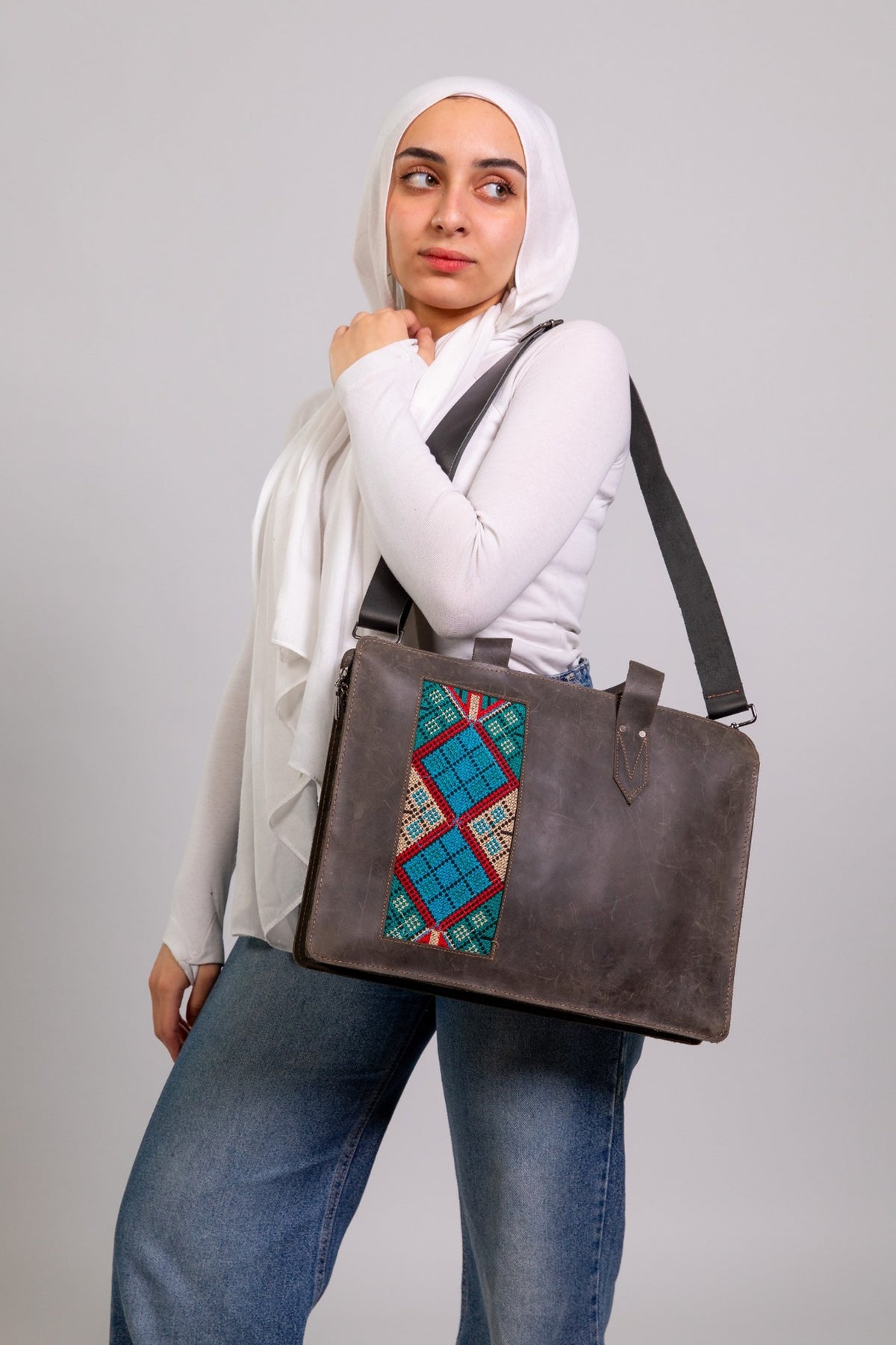 Andalusian Gray Genuine Leather Bag