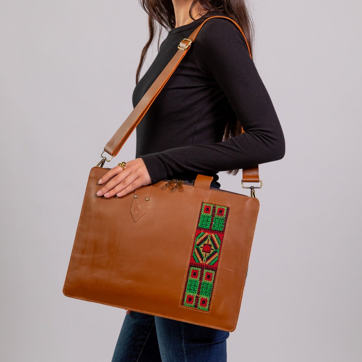 Genuine Leather Laptop Bag-Sands of Time