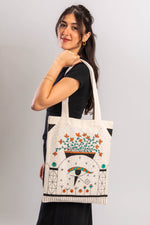 Handpainted Tote "Eye of Horus II"