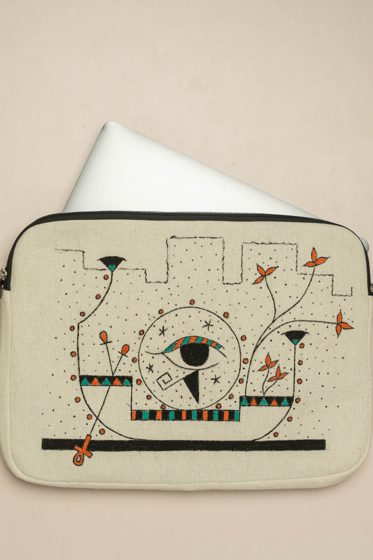 Handpainted Laptop Sleeve "Lotus of Thebes"