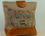 Handpainted Backpack "Kalila wa Dimna- Donkey & Deer"