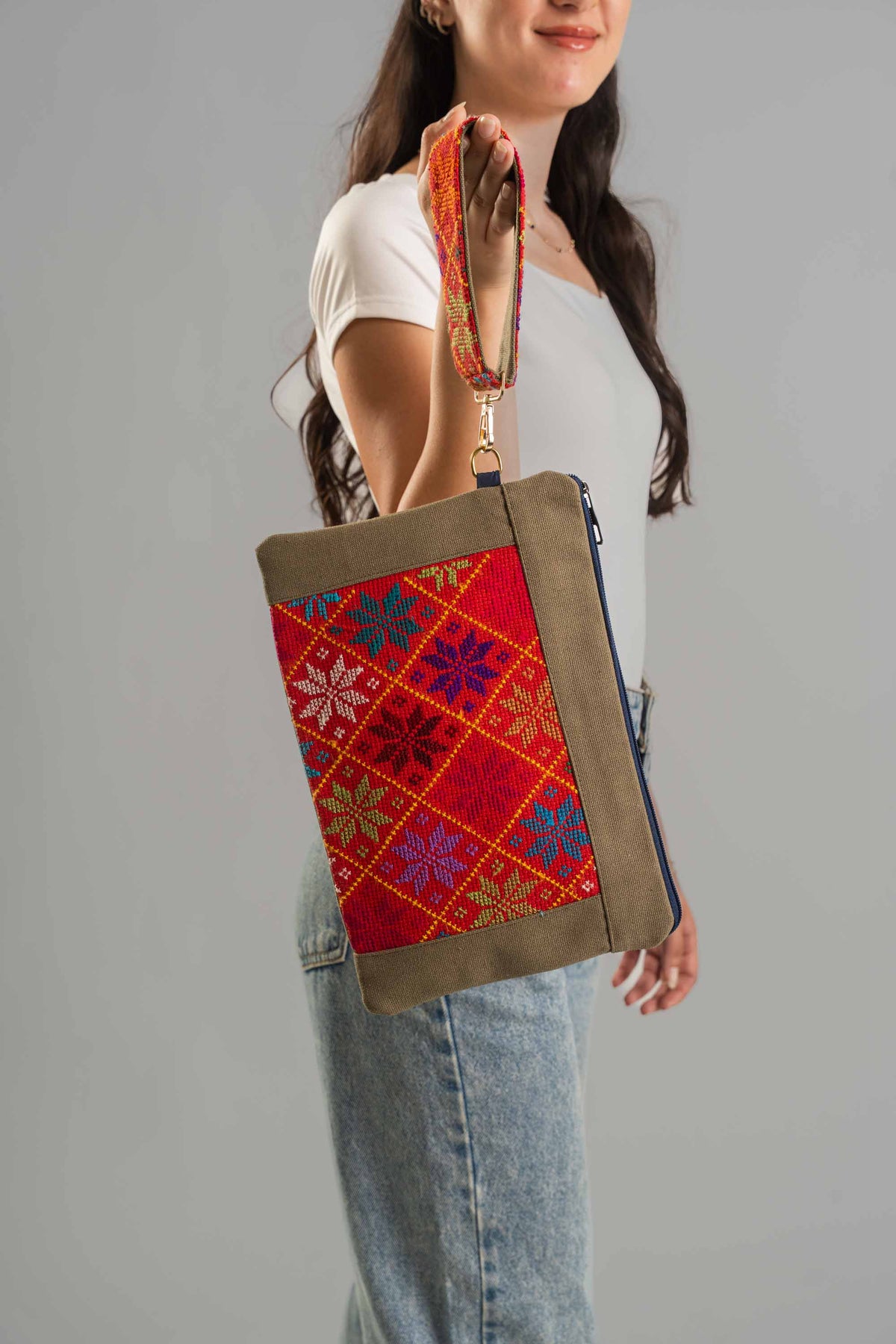 Olive Flame Clutch