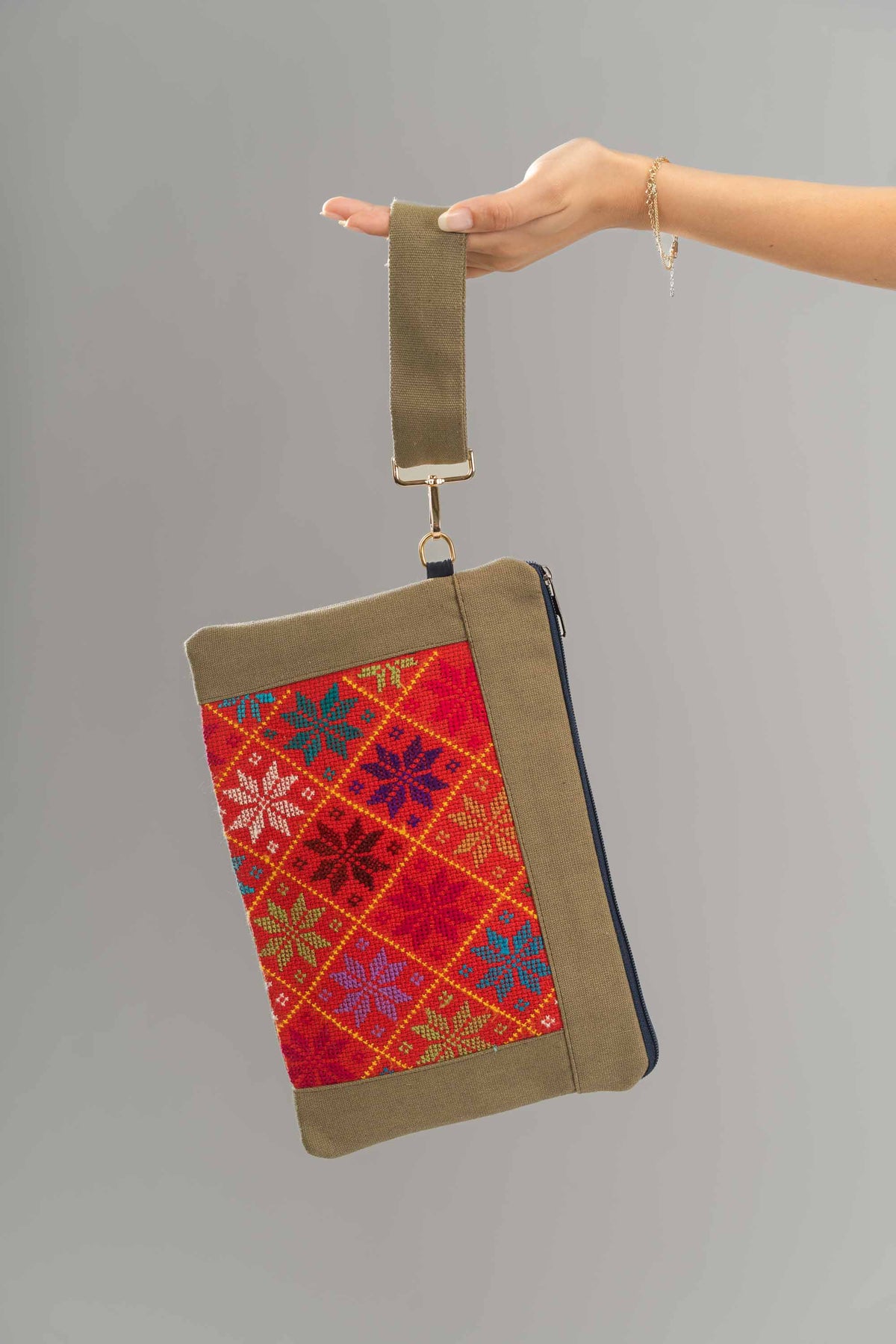 Olive Flame Clutch