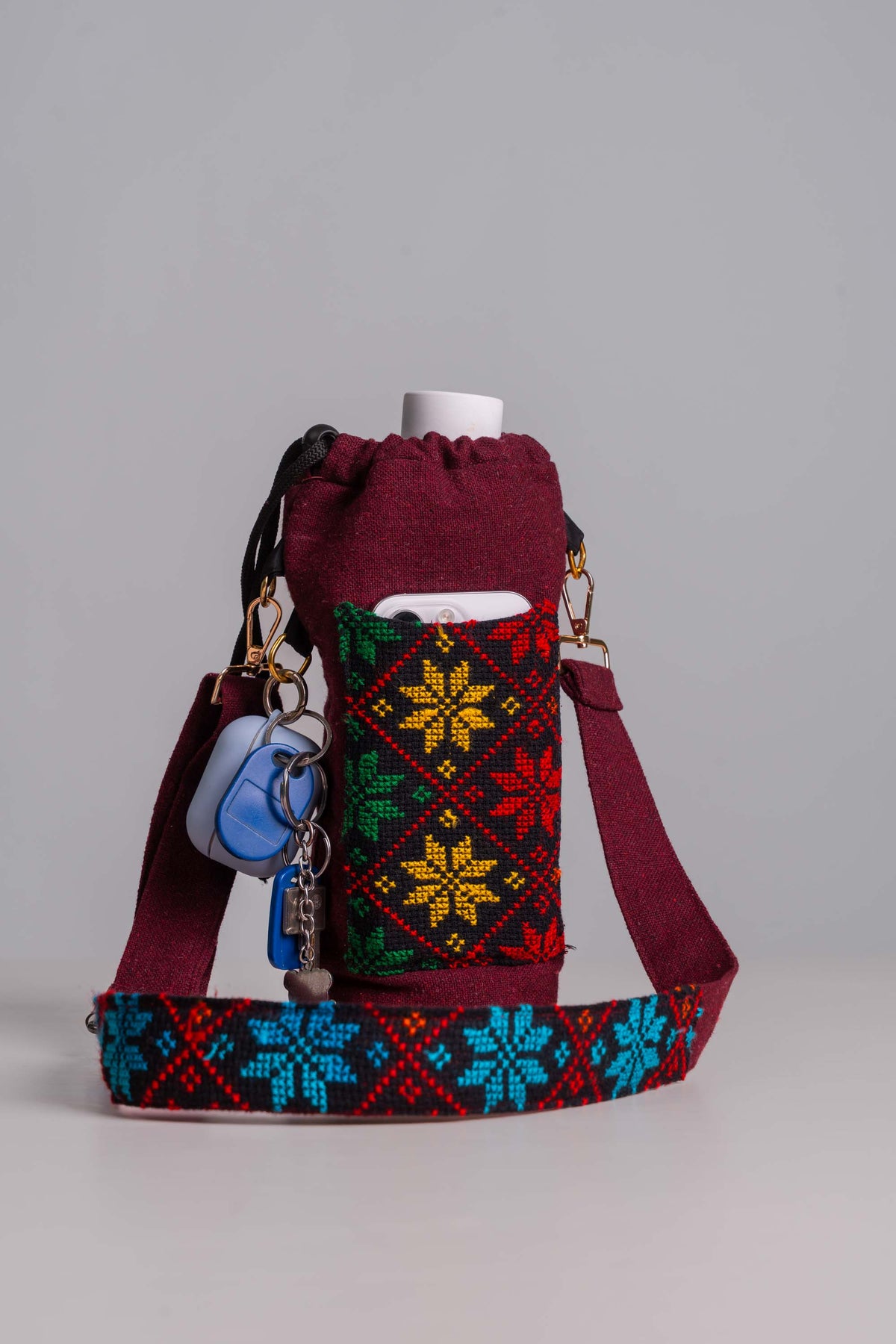Burgundy Bottle Holder