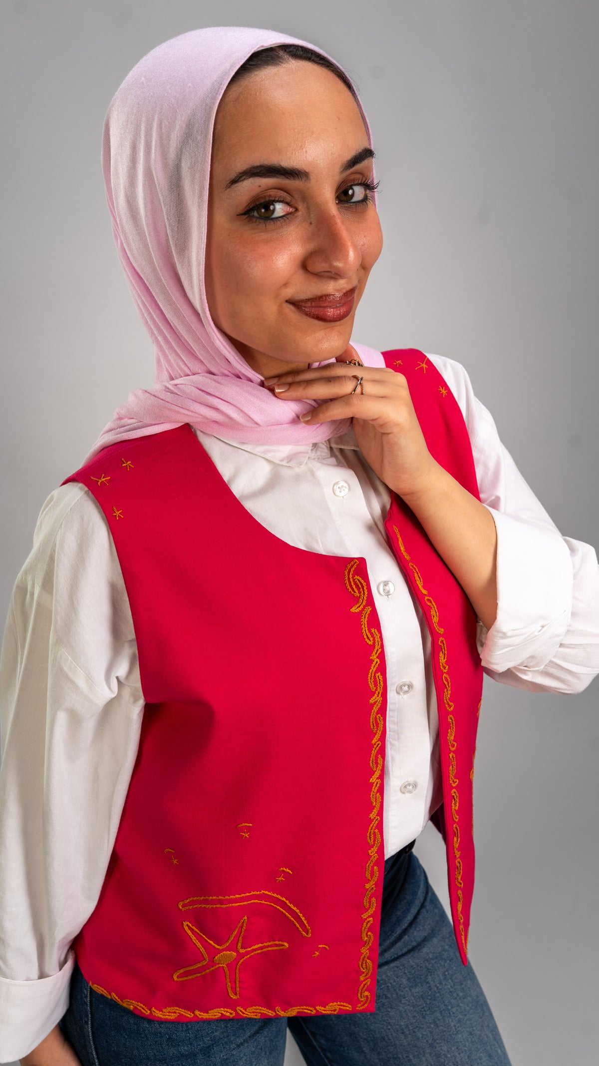 Stargazer Vest- Fuchsia