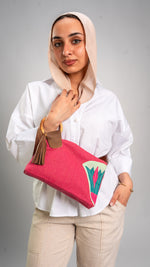 Nilofer Clutch-Fuchsia