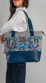 Hand-Painted Handbag "Poppys of samarkand"