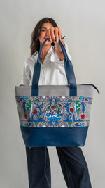 Hand-Painted Handbag "Poppys of samarkand"