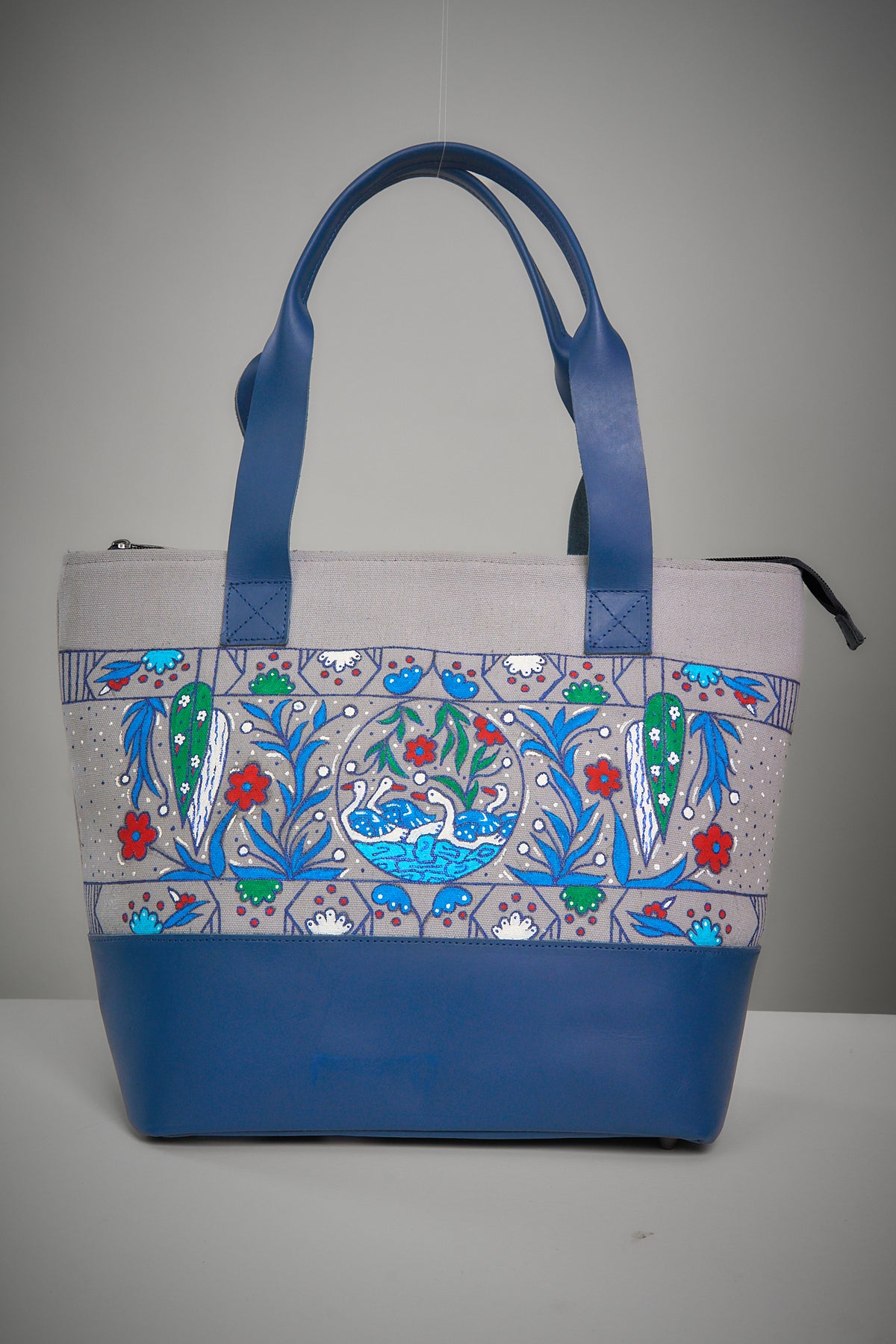 Hand-Painted Handbag "Poppys of samarkand"