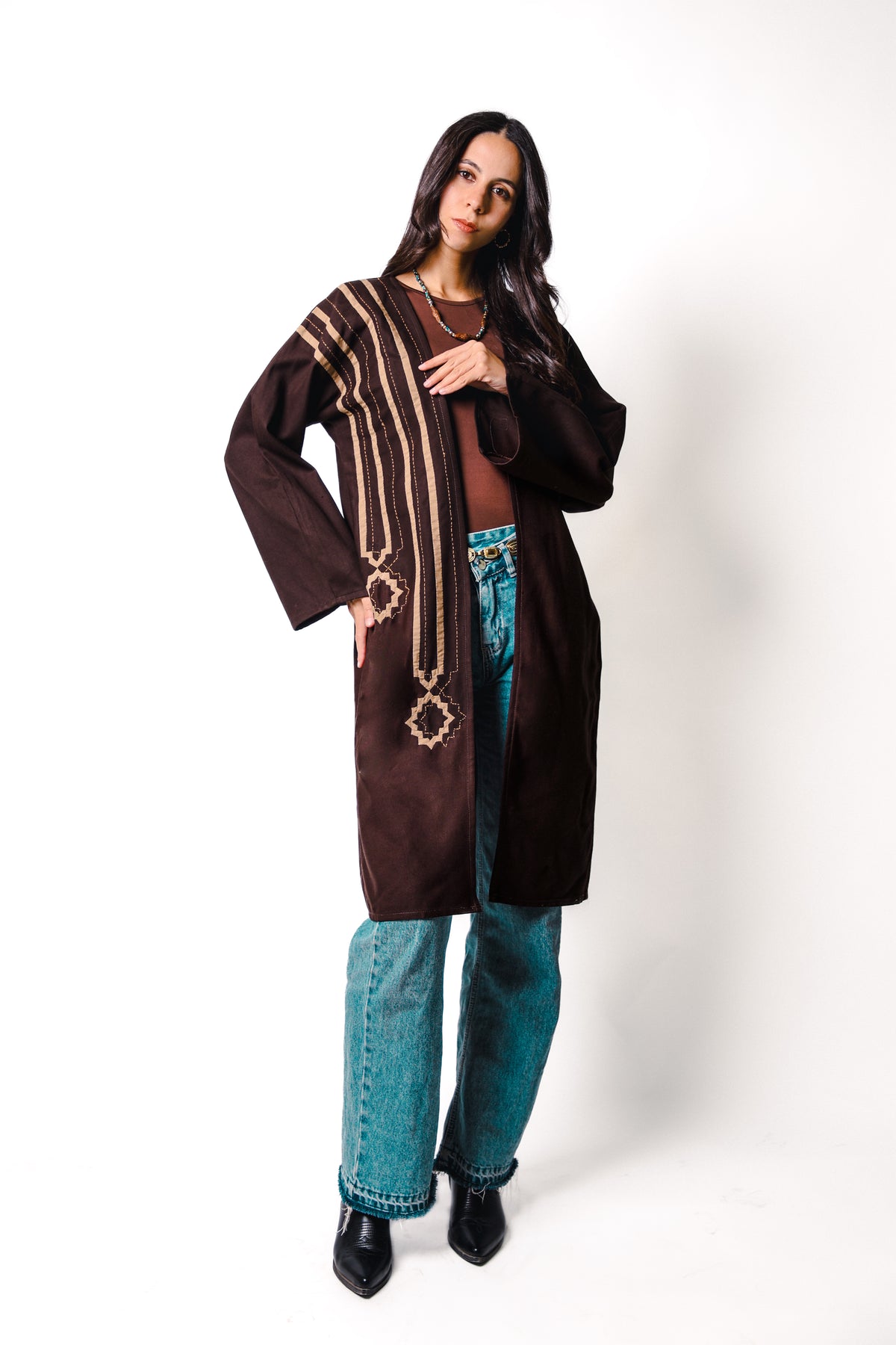 RIWAQ | Brown A’mida Kimono