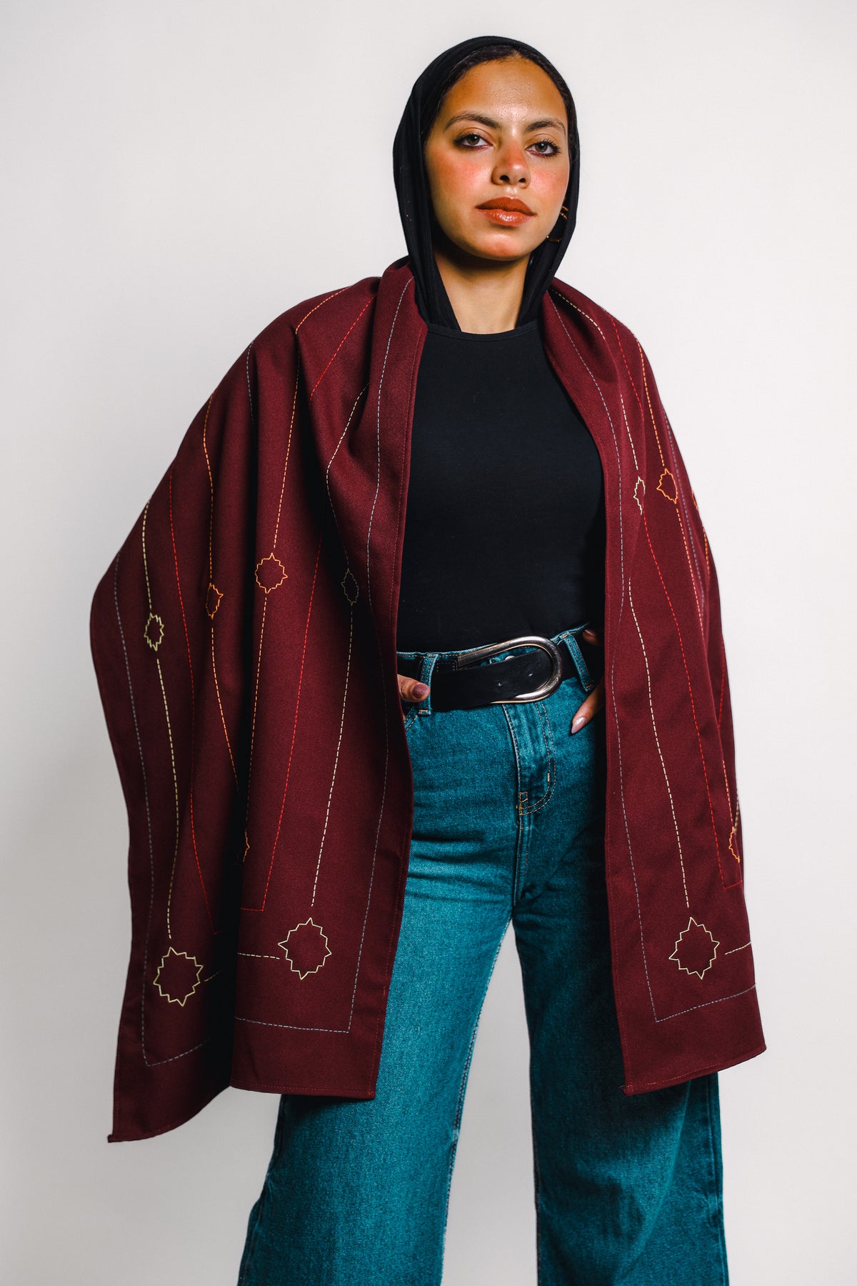 RIWAQ | Burgundy Zellij Scarf